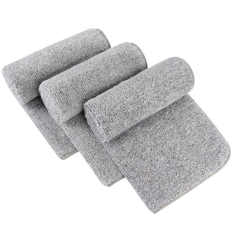 SINLAND Microfiber Hand Towels for Bathroom Super Soft Washcloth for Home Spa Sports Face Towels Hair Towels 16Inch x 31Inch Light Grey 3Pack - Image 1